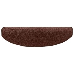 Tapis d'escalier auto-adhésifs 15 pcs Marron 80 x 24,5 x 3,5 cm 626718626718