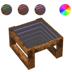 Table basse avec LED infini chêne fumé 50x53x30 cm 626721626721