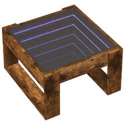 Table basse avec LED infini chêne fumé 50x53x30 cm 626721626721
