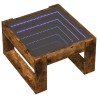Table basse avec LED infini chêne fumé 50x53x30 cm 626721626721