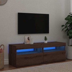 Meubles TV avec lumières LED 2 pcs chêne artisanal 626724626724
