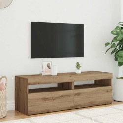 Meubles TV avec lumières LED 2 pcs chêne artisanal 626724626724