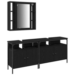 Meubles de salle de bain 3 pcs Noir Bois d'ingénierie 626726626726