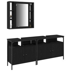 Meubles de salle de bain 3 pcs Noir Bois d'ingénierie 626726626726