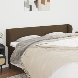 Tête de lit avec oreilles Marron foncé 203x23x78/88 cm Tissu 626728626728