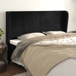 Tête de lit avec oreilles Noir 203x23x118/128 cm Velours 626731626731