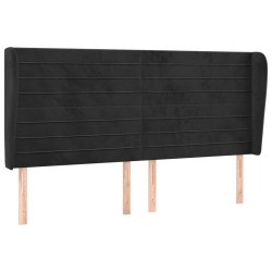 Tête de lit avec oreilles Noir 203x23x118/128 cm Velours 626731626731