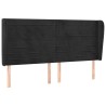 Tête de lit avec oreilles Noir 203x23x118/128 cm Velours 626731626731
