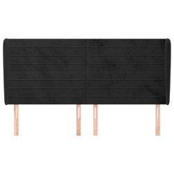 Tête de lit avec oreilles Noir 203x23x118/128 cm Velours 626731626731