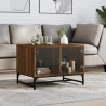 Table basse avec portes en verre chêne marron 68,5x50x50 cm 626740626740