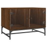 Table basse avec portes en verre chêne marron 68,5x50x50 cm 626740626740