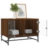 Table basse avec portes en verre chêne marron 68,5x50x50 cm 626740626740