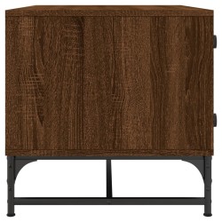Table basse avec portes en verre chêne marron 68,5x50x50 cm 626740626740