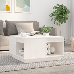 Table basse Blanc 60x61x32,5 cm Bois massif de pin 626744626744