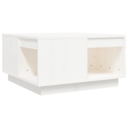 Table basse Blanc 60x61x32,5 cm Bois massif de pin 626744626744