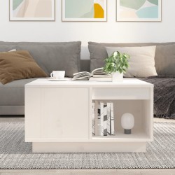 Table basse Blanc 60x61x32,5 cm Bois massif de pin 626744626744