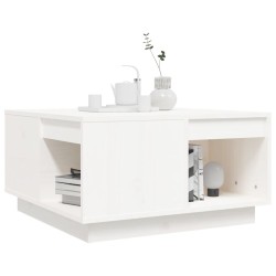 Table basse Blanc 60x61x32,5 cm Bois massif de pin 626744626744