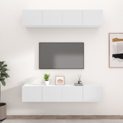 Meubles TV 4 pcs blanc 80x30x30 cm bois d'ingénierie 626745626745