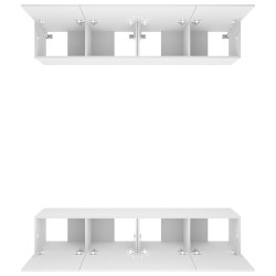 Meubles TV 4 pcs blanc 80x30x30 cm bois d'ingénierie 626745626745