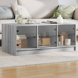 Table basse avec portes en verre sonoma gris 102x50x42 cm 626746626746