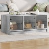 Table basse avec portes en verre sonoma gris 102x50x42 cm 626746626746