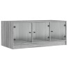 Table basse avec portes en verre sonoma gris 102x50x42 cm 626746626746