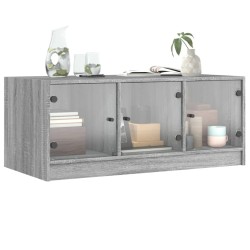 Table basse avec portes en verre sonoma gris 102x50x42 cm 626746626746
