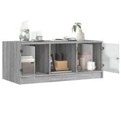 Table basse avec portes en verre sonoma gris 102x50x42 cm 626746626746