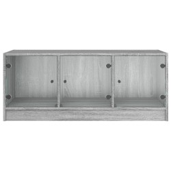 Table basse avec portes en verre sonoma gris 102x50x42 cm 626746626746