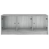 Table basse avec portes en verre sonoma gris 102x50x42 cm 626746626746