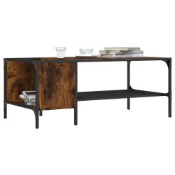 Table basse avec support chêne fumé 100x51x40cm bois ingénierie 626747626747