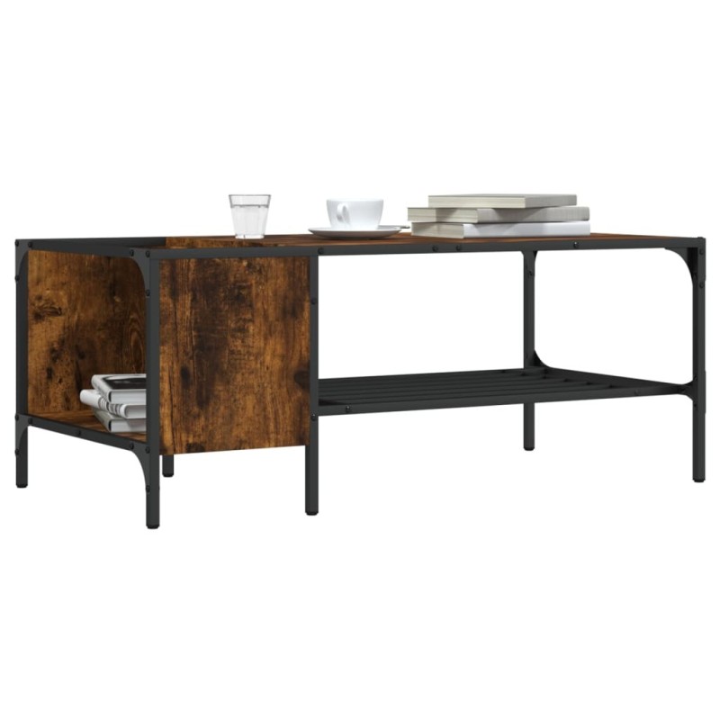 Table basse avec support chêne fumé 100x51x40cm bois ingénierie 626747626747