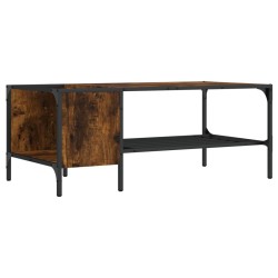 Table basse avec support chêne fumé 100x51x40cm bois ingénierie 626747626747