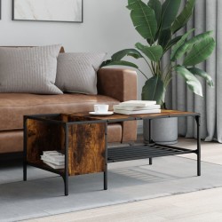 Table basse avec support chêne fumé 100x51x40cm bois ingénierie 626747626747