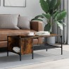 Table basse avec support chêne fumé 100x51x40cm bois ingénierie 626747626747