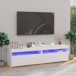 Meubles TV 2 pcs avec lumières LED Blanc 75x35x40 cm 626750626750