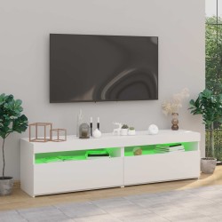 Meubles TV 2 pcs avec lumières LED Blanc 75x35x40 cm 626750626750