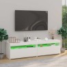 Meubles TV 2 pcs avec lumières LED Blanc 75x35x40 cm 626750626750