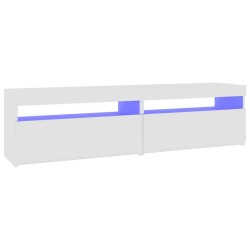 Meubles TV 2 pcs avec lumières LED Blanc 75x35x40 cm 626750626750