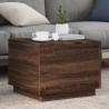 Table basse avec lumières LED chêne marron 50x50x40 cm 626752626752