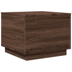 Table basse avec lumières LED chêne marron 50x50x40 cm 626752626752