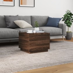 Table basse avec lumières LED chêne marron 50x50x40 cm 626752626752