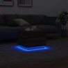 Table basse avec lumières LED chêne marron 50x50x40 cm 626752626752