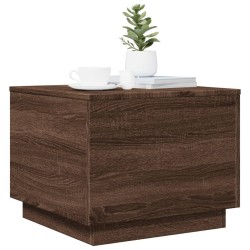 Table basse avec lumières LED chêne marron 50x50x40 cm 626752626752