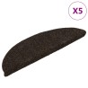 Tapis d'escalier auto-adhésifs 5 pièces 56 x 17 x 3 cm Marron foncé Demi-rond 626753626753