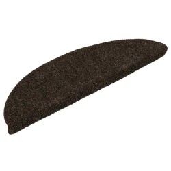 Tapis d'escalier auto-adhésifs 5 pièces 56 x 17 x 3 cm Marron foncé Demi-rond 626753626753
