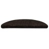 Tapis d'escalier auto-adhésifs 5 pièces 56 x 17 x 3 cm Marron foncé Demi-rond 626753626753