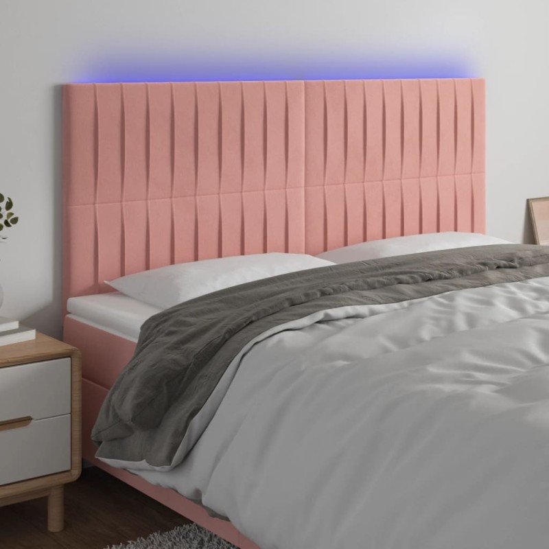 Tête de lit à LED Rose 160x5x118/128 cm Velours 626754626754
