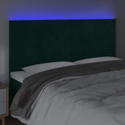 Tête de lit à LED Vert foncé 200x5x118/128 cm Velours 626757626757