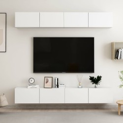 Meubles TV 4 pcs Blanc 100x30x30 cm Bois d'ingénierie 626763626763